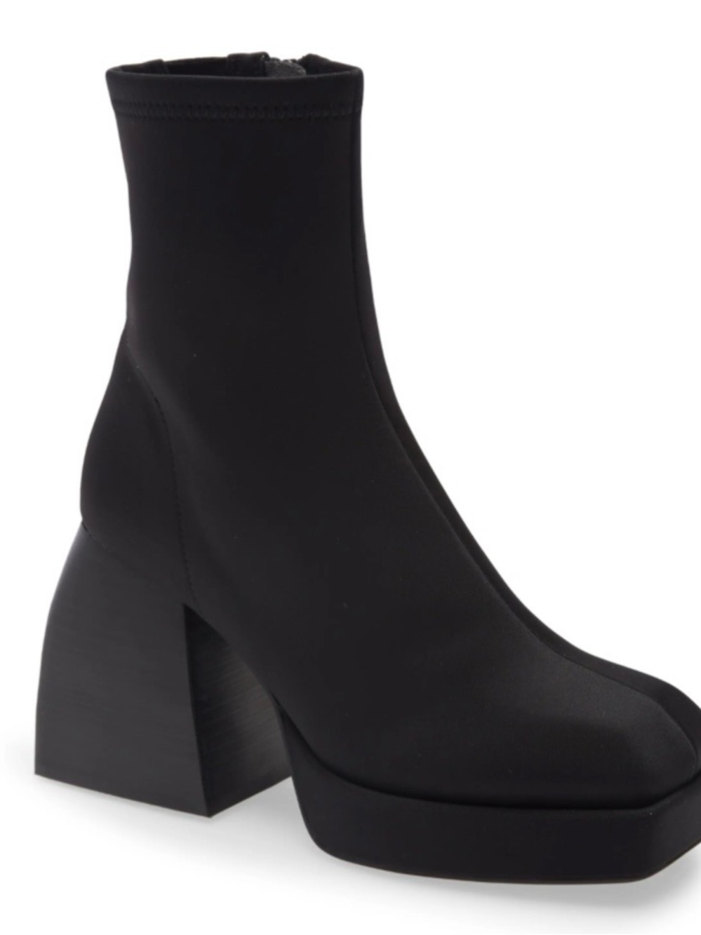 NIB Jeffrey Campbell Black Dauphin Square Toe Neoprene Ankle Platform Boot
